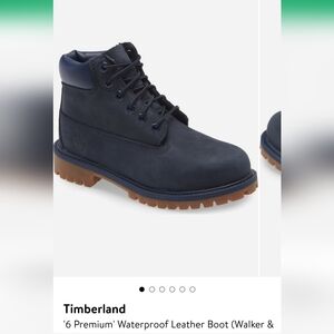 Timberland Navy Leather 6" Waterproof Boot with Gum Sole